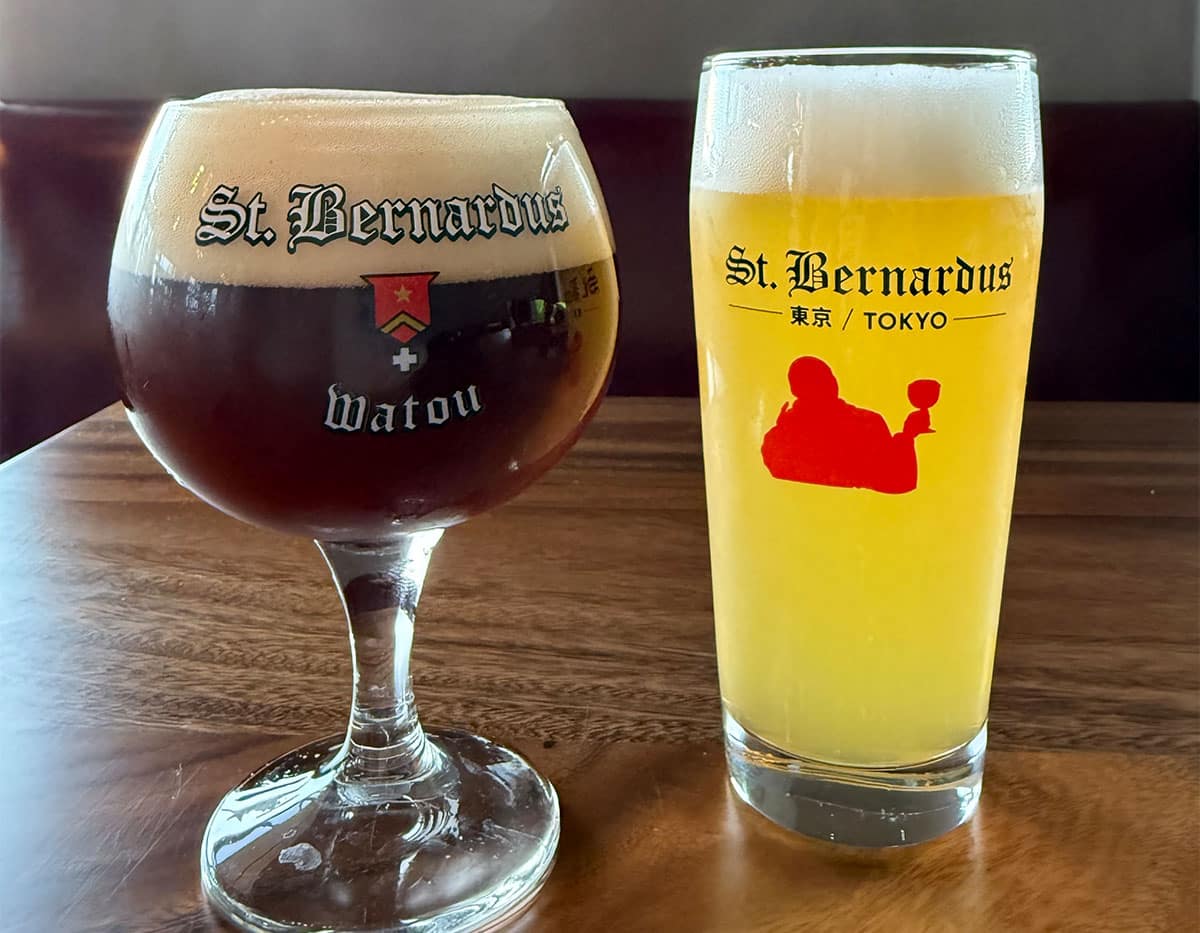 St Bernardus Beers on a table